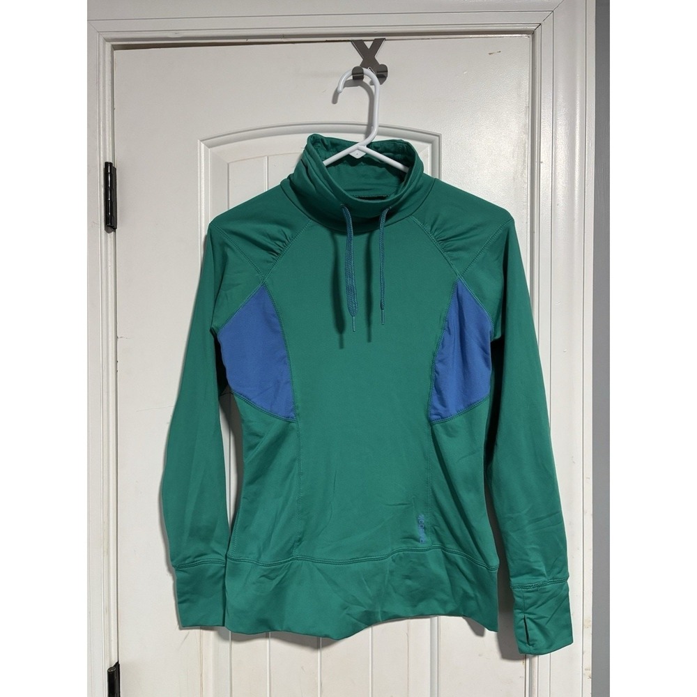 Reebok Women's Pullover Athletic Sweatshirt thumbholes Green XS